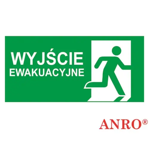 Znak ewakuacyjny „Wyjście ewakuacyjne (łączone) lewe” 150 x 300 Z-E002-5 ANRO